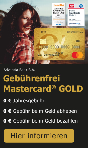 Kostenlose Mastercard® - Gebührenfrei Gold